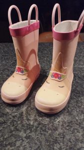 bottes de pluie rose licorne