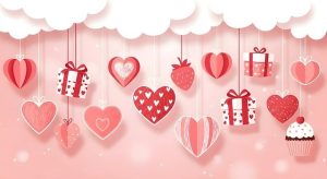 déco coeurs roses Saint Valentin